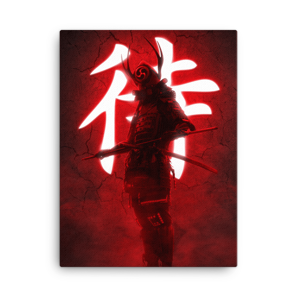 SAMURAI LEINWAND - RED WARRIOR GAMEXMORE 18″×24″ 