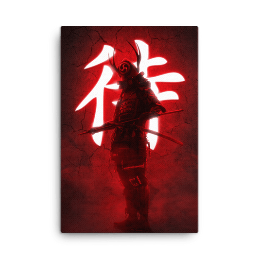 SAMURAI LEINWAND - RED WARRIOR GAMEXMORE 24″×36″ 